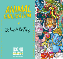 Carica l&#39;immagine nel visualizzatore di Gallery, &quot;Animal Civilization&quot; x EL DIOS DE LOS TRES: Póster gigante para colorear
