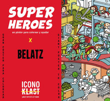 Carica l&#39;immagine nel visualizzatore di Gallery, &quot;Superhéroes&quot;: x BELATZ: Póster gigante SOLIDARIO para colorear
