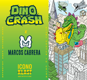 "Dino Crash" x MARCOS CABRERA: Póster gigante para colorear